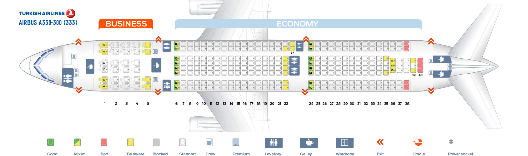 A330 300 Seat Map Color 2018 A330 300 Seat Map Color 2018