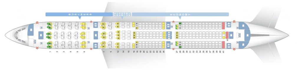 Seat Map and Seating Chart Lufthansa Airbus A350 900 Three Class Layout V1
