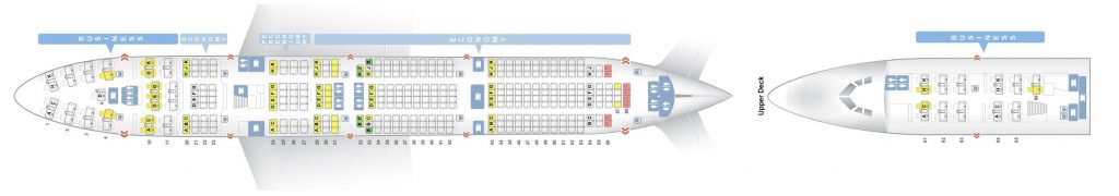 Seat Map and Seating Chart Lufthansa Boeing 747 400 Three Class Layout V1
