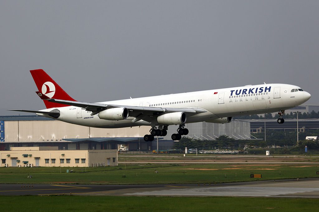 TC JDN Turkish Airlines Airbus A340 313 Adana at Guangzhou Baiyun International Airport