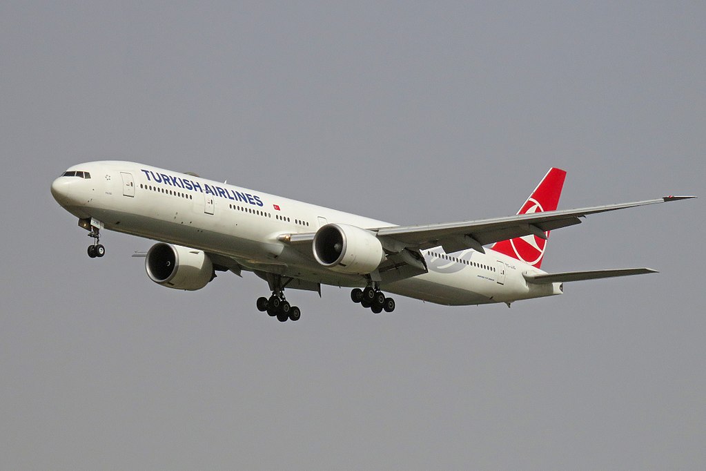 TC JJG Boeing 777 300ER Yıldız of Turkish Airlines at Beijing Capital International Airport