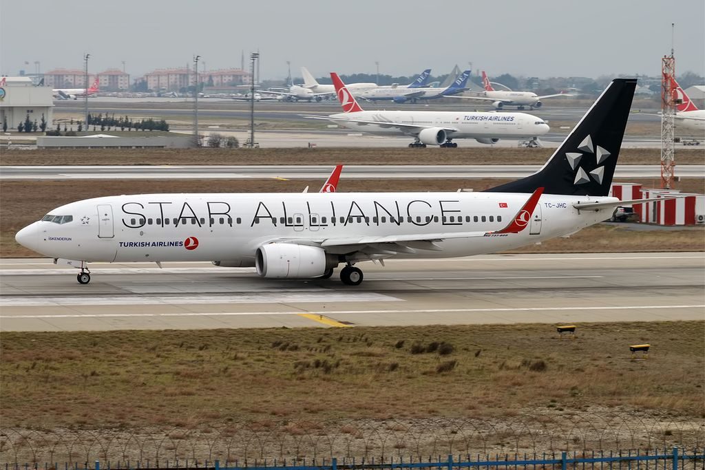 Turkish Airlines TC JHC Boeing 737 8F2WL İskenderun Star Alliance livery at Istanbul Atatürk Airport