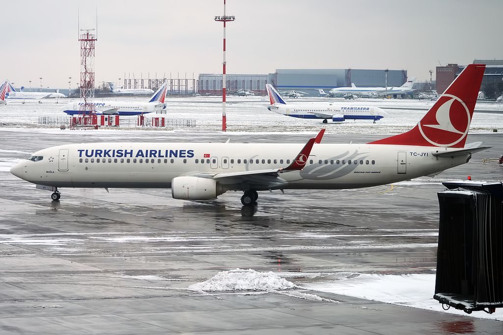 Turkish Airlines TC JYI Boeing 737 9F2ERWL Muğla at Vnukovo International Airport