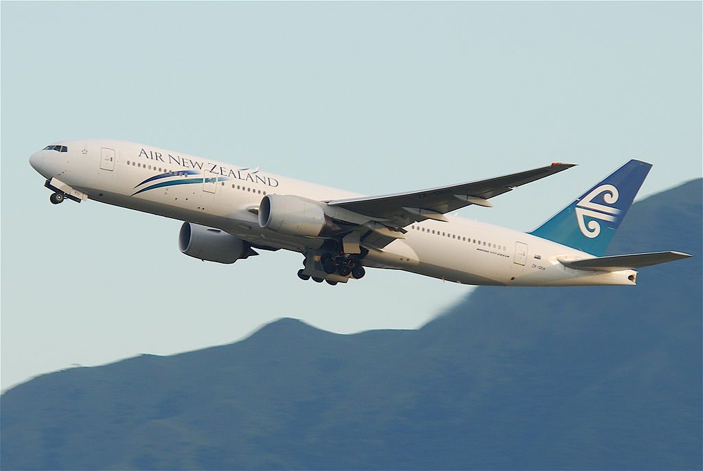 Air New Zealand Boeing 777 200ER ZK OKH at Hong Kong International Airport