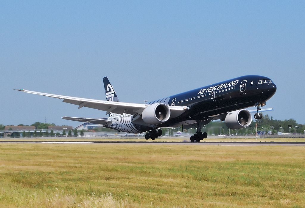Air New Zealand Boeing 777 300ER ZK OKQ All Blacks Livery touches down on 09Left at London Heathrow Airport