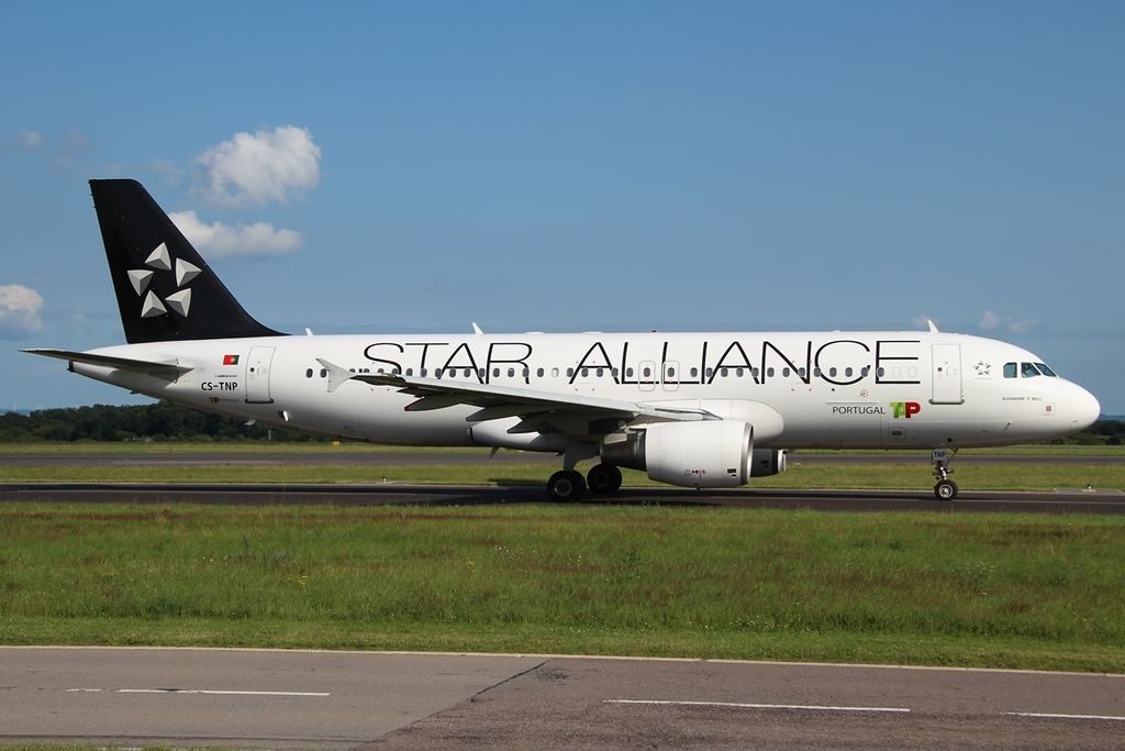 Airbus A320 214 TAP Portugal Star Alliance Livery CS TNP Alexandre O’Neill at Luxembourg Findel International Airport