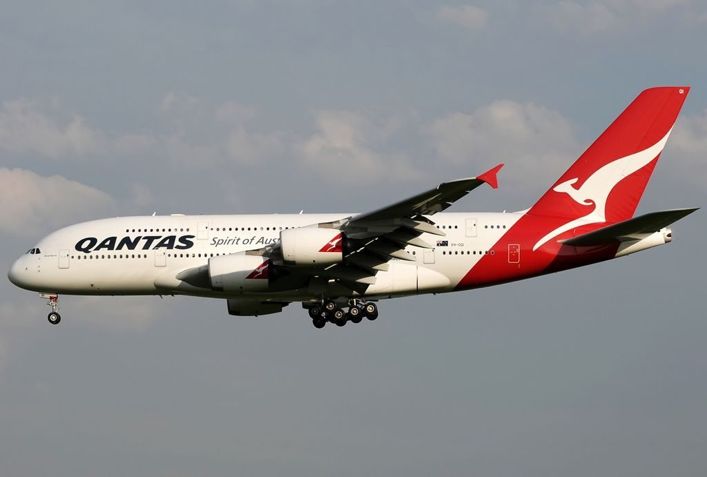 Airbus A380 842 Qantas VH OQI David Warren at Singapore Changi Airport
