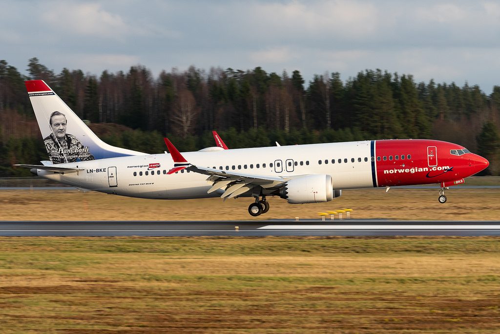 Boeing 737 MAX 8 Norwegian LN BKE Hans Børli at Oslo Airport