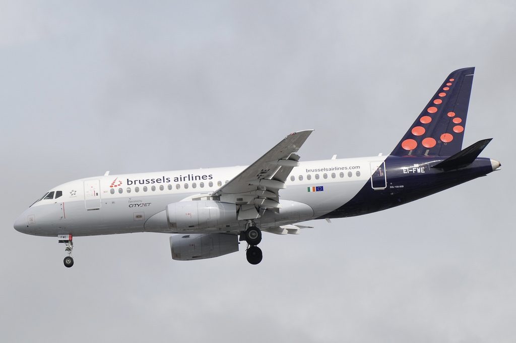 Brussels Airlines CityJet Sukhoi Superjet 100 95B EI FWE at Manchester Airport