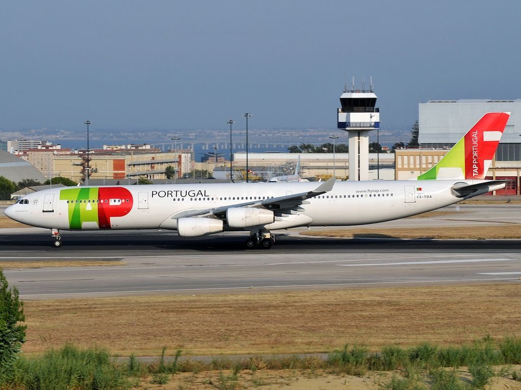 CS TOA Airbus A340 312 Fernão Mendes Pinto TAP Portugal at Lisbon Portela Airport