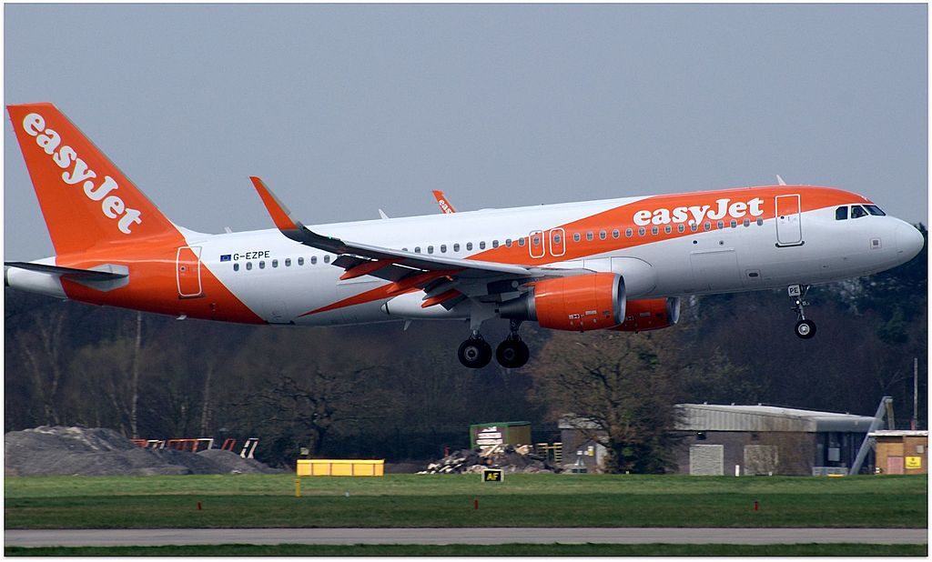 EasyJet Airbus A320 214WL G EZPE at Manchester Airport