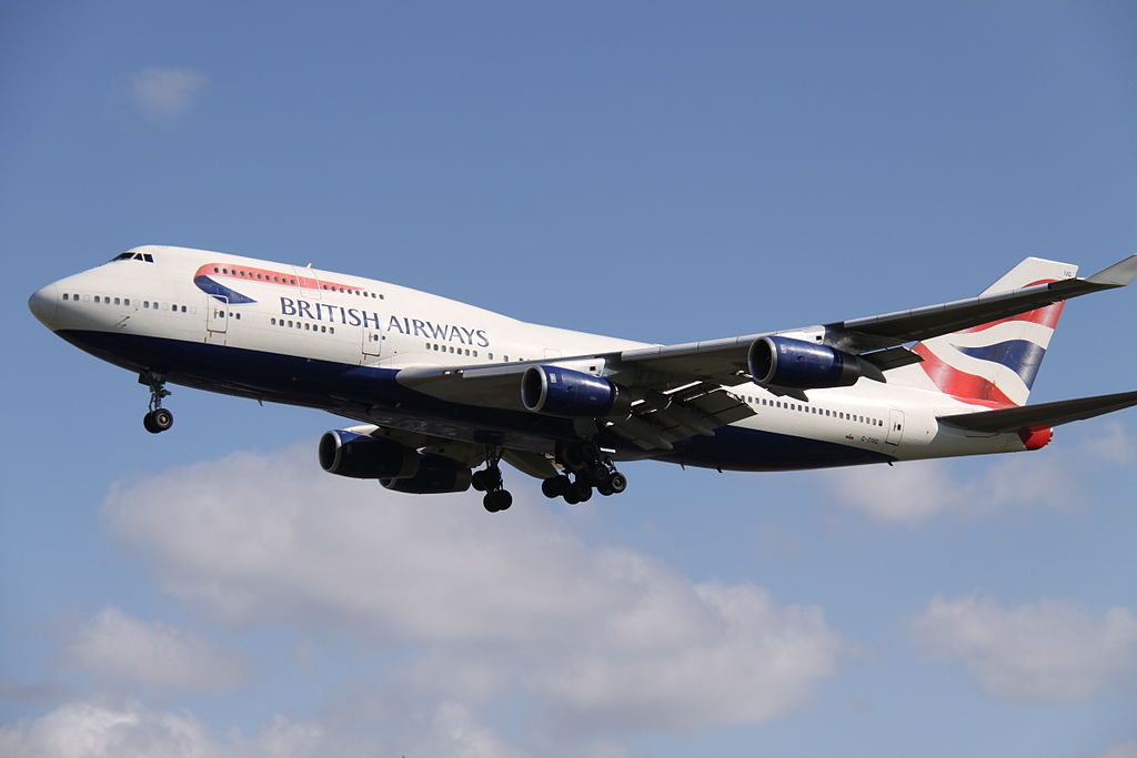G CIVG Boeing 747 436 British Airways Jumbo Net at London Heathrow Airport