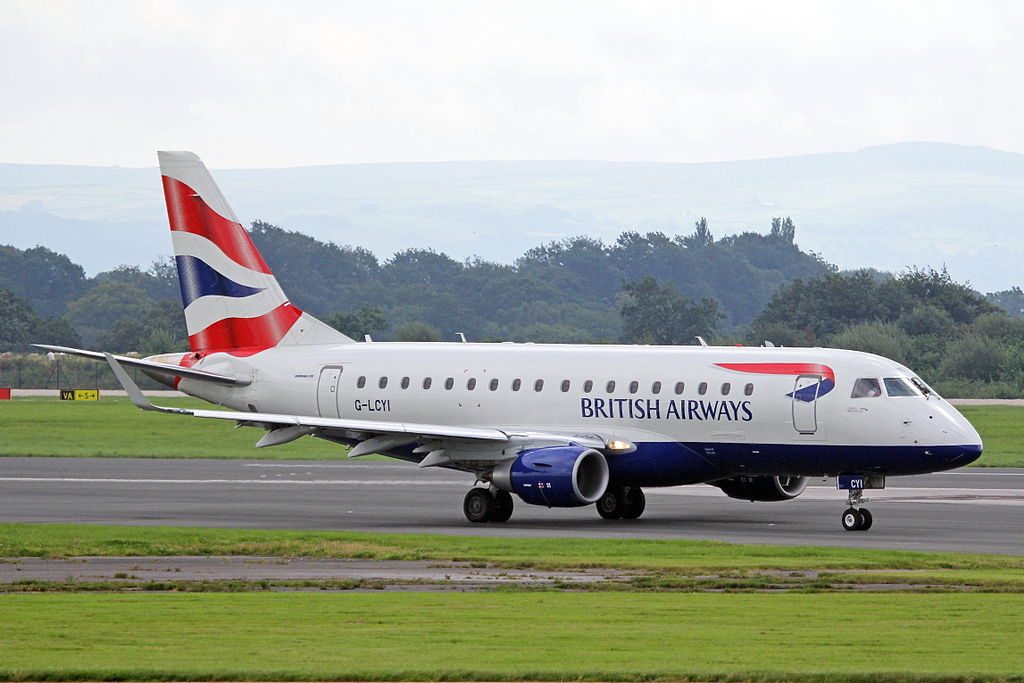 G LCYI Embraer 170 of BA CityFlyer at Manchester Airport