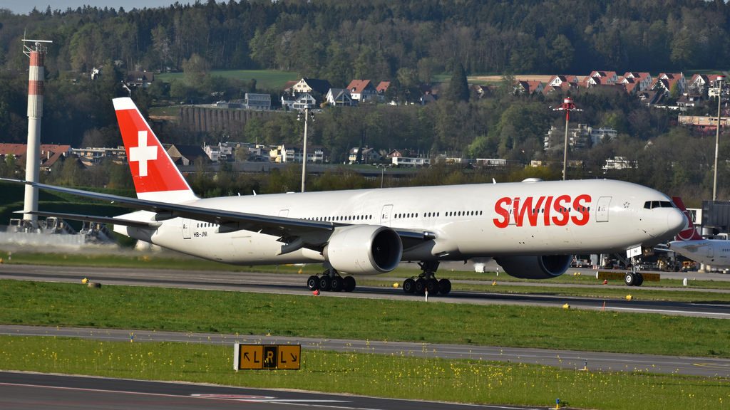 HB JNI Swiss Boeing 777 3DEER at Zurich Airport