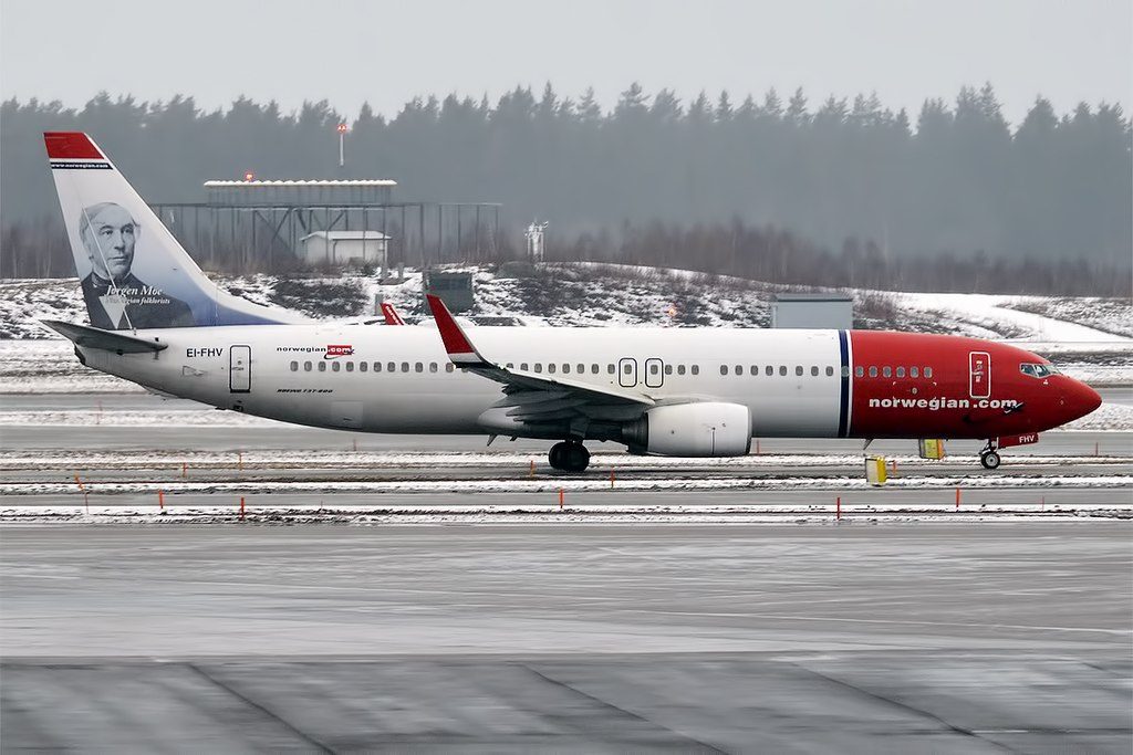 Norwegian Peter C Asbjornsen Jorgen Moe Livery EI FHV Boeing 737 8JPWL at Stockholm Arlanda Airport