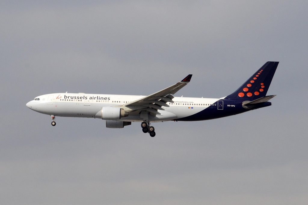OO SFU Airbus A330 223 Brussels Airlines final approach at Toronto Pearson International Airport