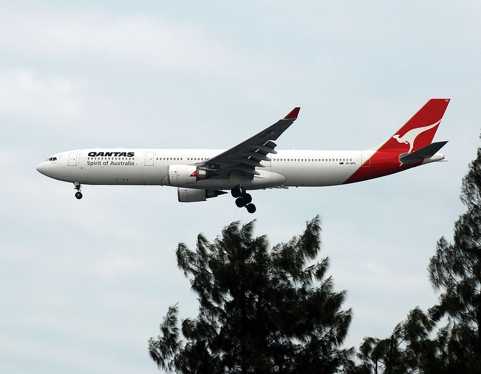 Qantas Airbus A330 300 VH QPG Mt. Gambier at Singapore Changi Airport