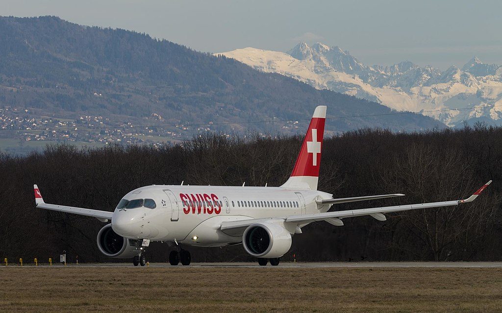 SWISS HB JBC Bombardier CS100 Airbus A220 100 at Geneva International Airport