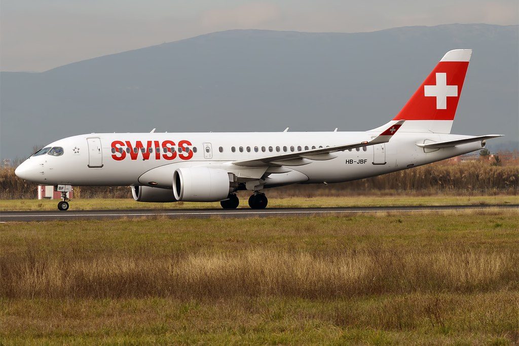 Swiss HB JBF Bombardier CS100 Airbus A220 100 at Peretola Airport