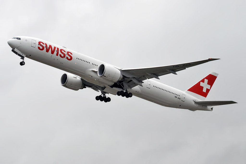 Swiss HB JNG Boeing 777 3DE ER at Zurich International Airport