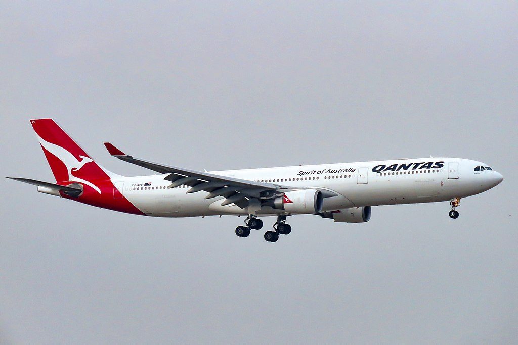 VH QPC Airbus A330 300 Broken Hill of Qantas at Hong Kong International Airport