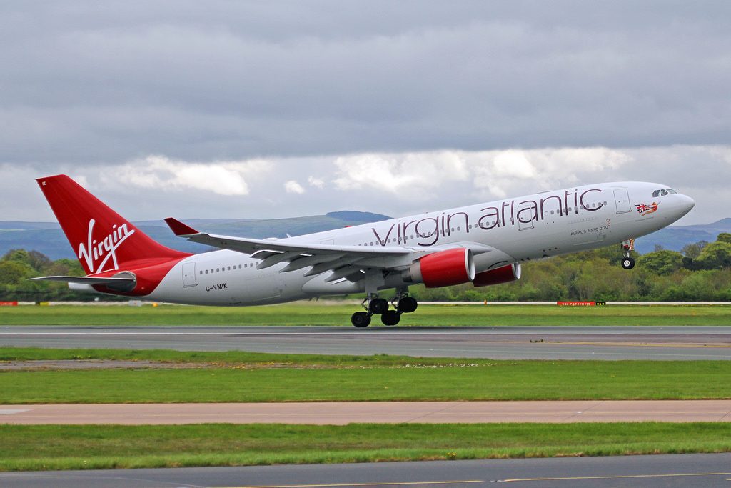 Virgin Atlantic Airways G VMIK Airbus A330 223 Honky Tonk Woman at Manchester Airport