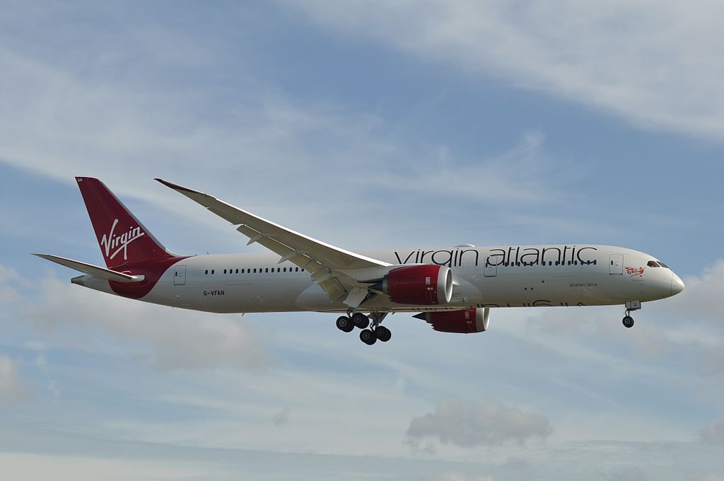 Virgin Atlantic Boeing 787 9 Dreamliner G VFAN Pin Up Girl at London Heathrow Airport