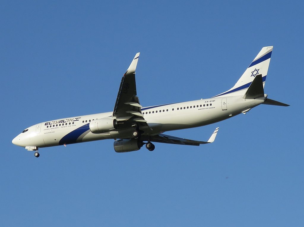 4X EHF Boeing 737 958ERWL of El Al at Ben Gurion International Airport