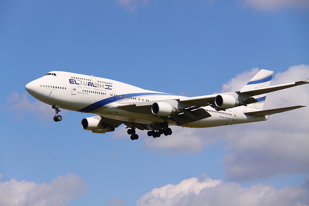 4X ELA Boeing 747 458 EL AL Israel Airlines Tel Aviv Jaffa at London Heathrow Airport