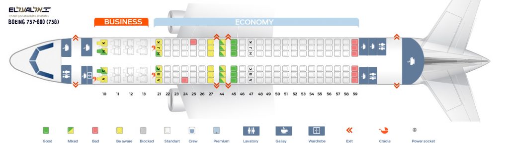 Seat Map and Seating Chart Boeing 737 800 EL AL