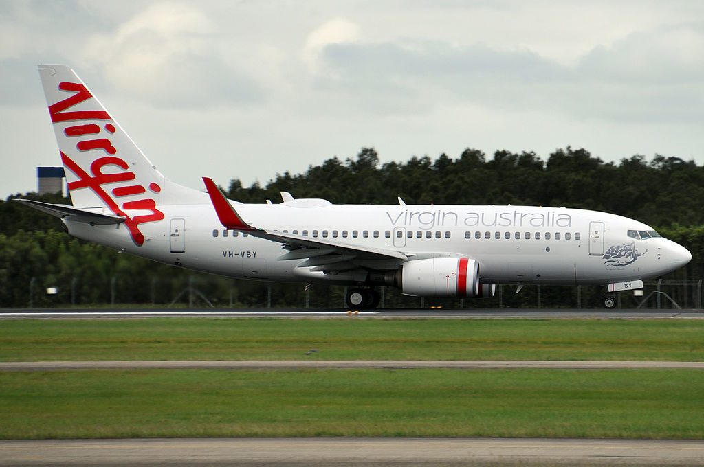 VH VBY Kingston Beach Boeing 737 7FEWL Virgin Australia at Brisbane Airport