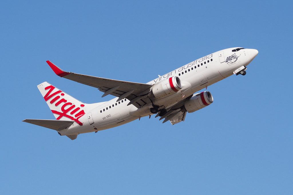 Virgin Australia VH VBZ Boeing 737 7FEWL Cronulla Beach at Adelaide Airport