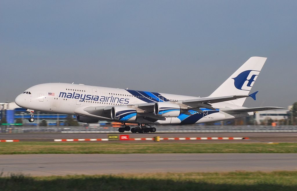 Airbus A380 841 Malaysia Airlines 9M MNE Rotating of 27 right at London Heathrow Airport