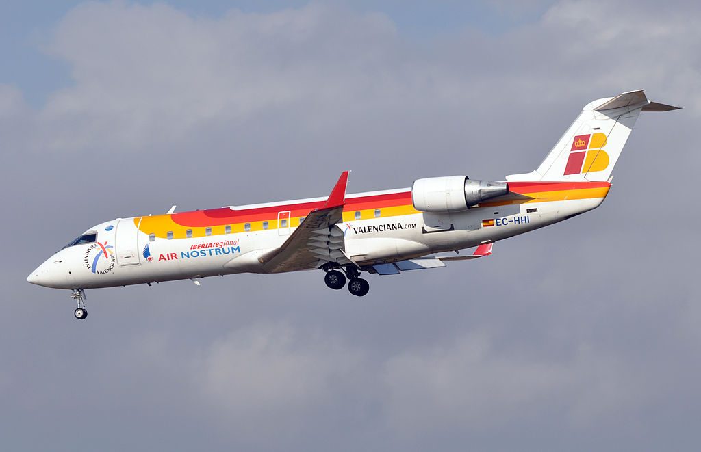 Iberia Regional Air Nostrum Bombardier CRJ 200ER EC HHI at Barcelona Airport