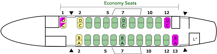 Seat Map and Seating Chart ATR 42 600 Japan Airlines JAC
