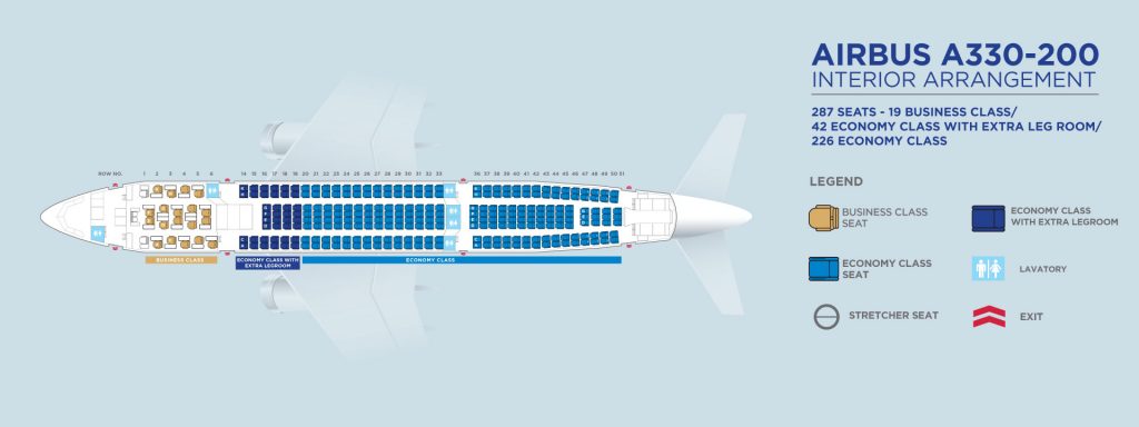 Seat Map and Seating Chart Airbus A330 200 Malaysia Airlines