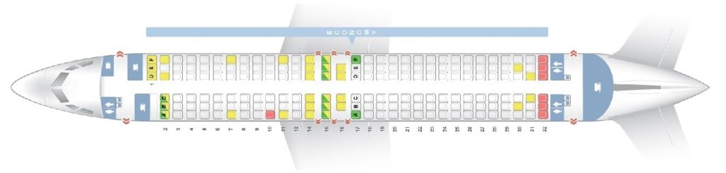 Seat Map and Seating Chart Boeing 737 800 Scandinavian Airlines SAS