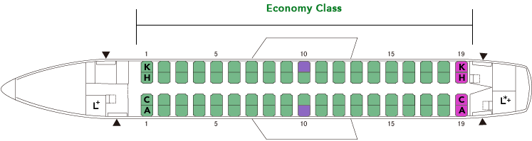 Seat Map and Seating Chart Embraer 170 Japan Airlines J Air
