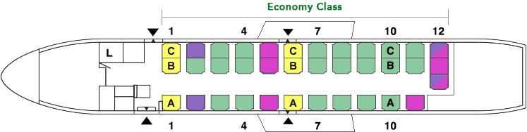 Seat Map and Seating Chart Saab 340B P01 Japan Air Commuter JAC