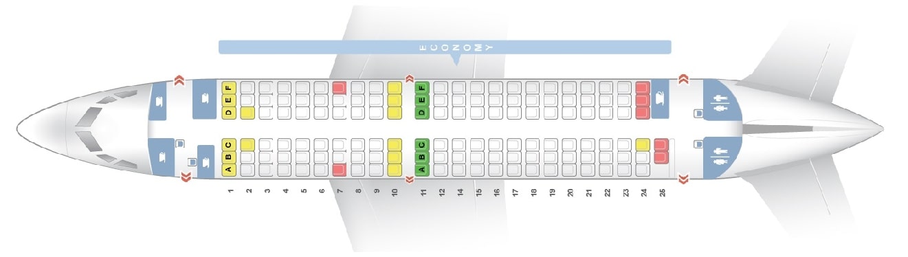 Боинг 737 ряда схема 32 ряда