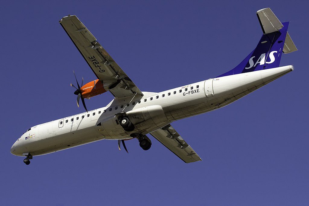 ATR 72 600 72 212A G FBXE Flybe Torgrim Viking SAS Scandinavian Airlines at Visby Airport
