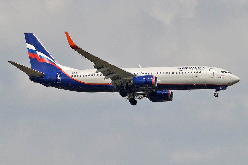 Aeroflot Boeing 737 8LJWL VP BFB M. Balakirev М. Балакирев at Sheremetyevo International Airport