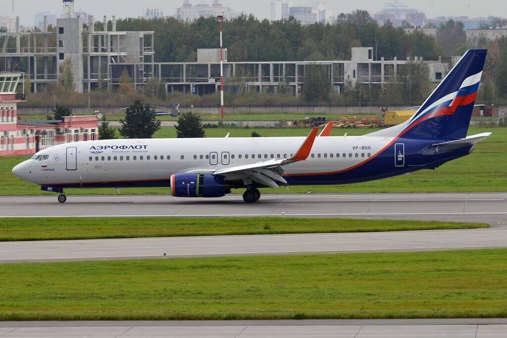Aeroflot Boeing 737 8LJWL VP BGG G. Sviridov Г. Свиридов at Pulkovo Airport