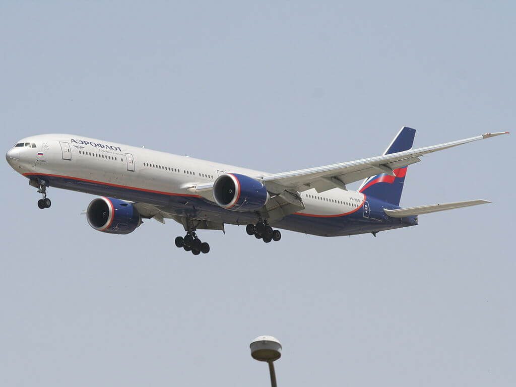Aeroflot Boeing 777 3M0ER VP BGB M. Kutuzov М. Кутузов at Ben Gurion International Airport