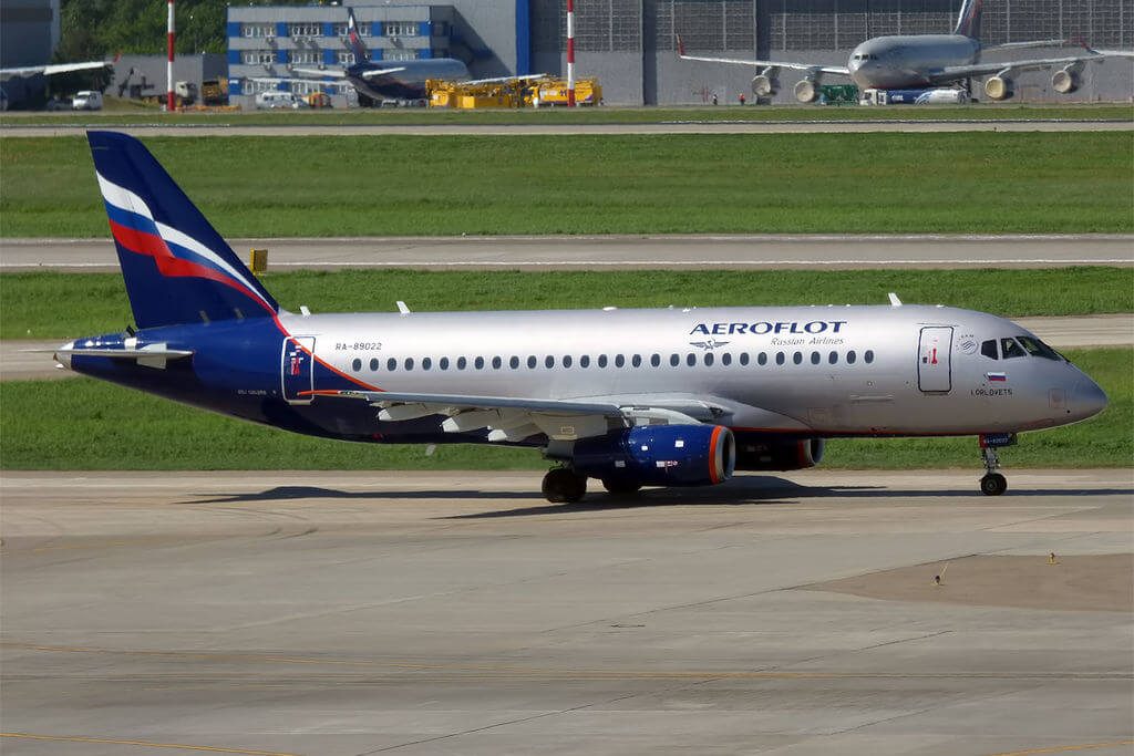 Aeroflot RA 89022 Sukhoi SuperJet 100 95B I. Orlovets И.Орловец at Sheremetyevo International Airport