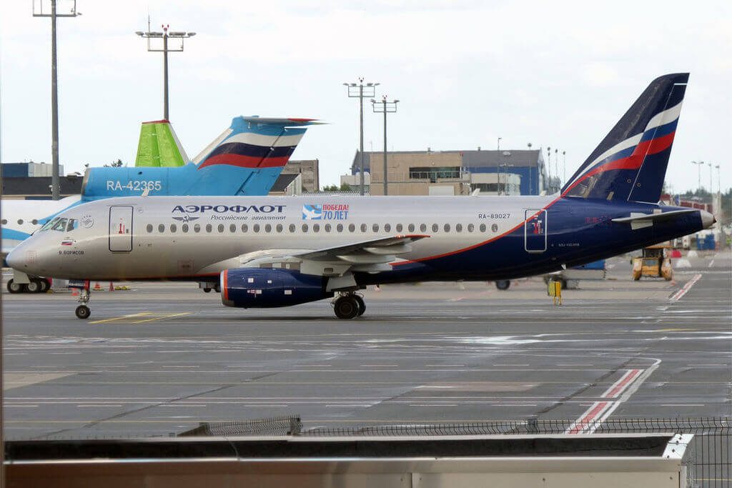 Aeroflot RA 89027 Sukhoi Superjet 100 95B V. Borisov В. Борисов at Tallinn Airport