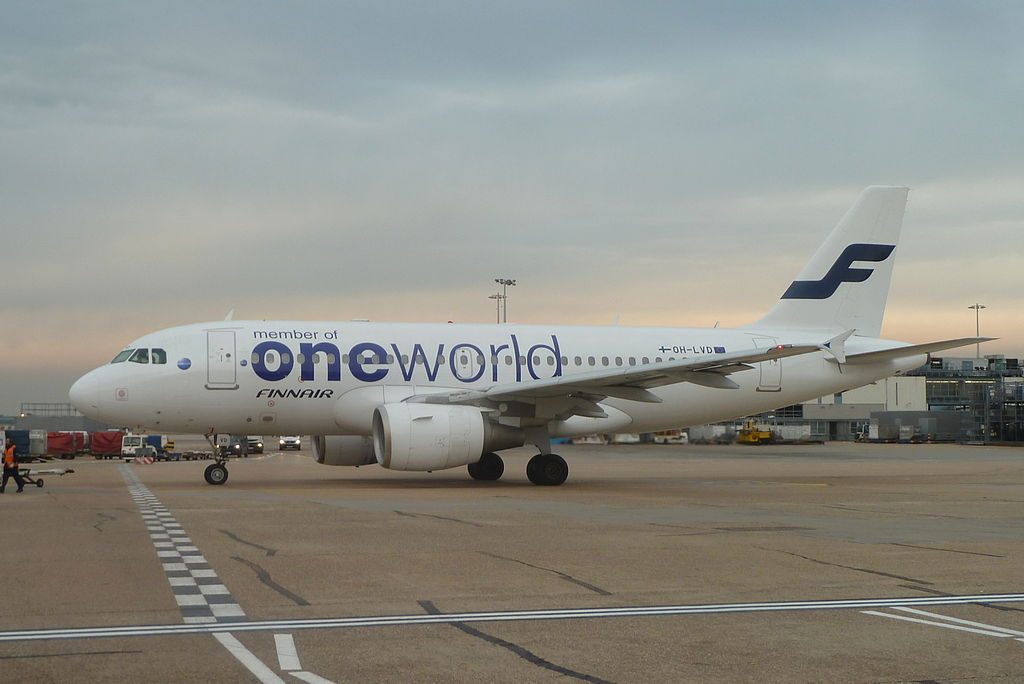 Airbus A319 112 OH LVD oneworld livery Finnair at London Heathrow Airport