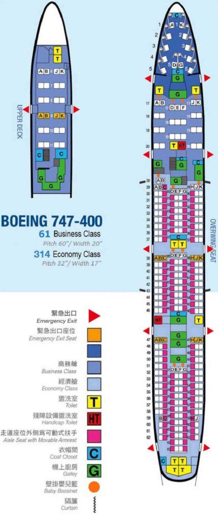 China Airlines Boeing 747 400 Refurbished Cabin Seating Plan