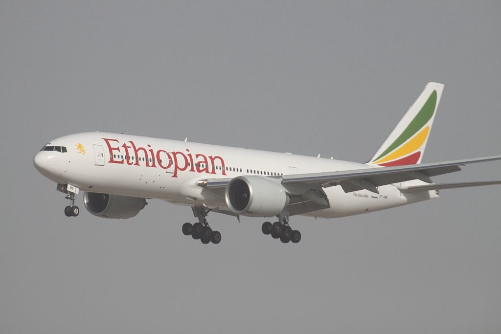 Ethiopian Airlines Boeing 777 260LR ET ANN The Blue Nile at Dubai International Airport