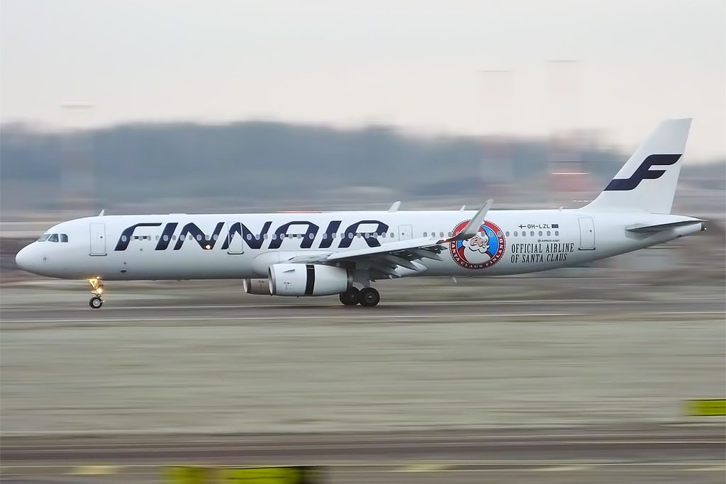 Finnair Santa Claus Livery OH LZL Airbus A321 231 at Helsinki Vantaa Airport
